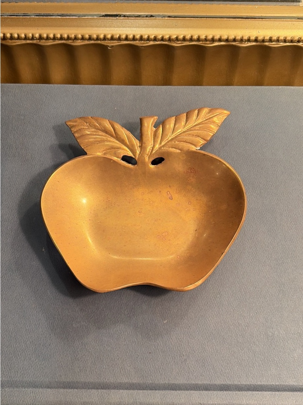Vintage Brass Apple Trinket Dish Bowl Ashtray Jewelry Holder
